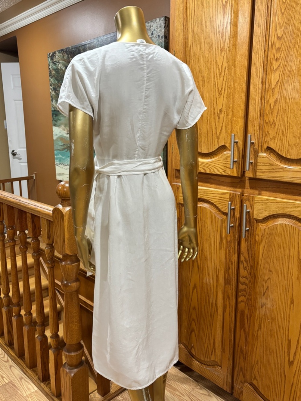 Wilfred White Wrap Midi Dress with Side Tie - Picture 4 of 10